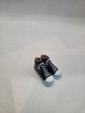 Bratz Doll High Top Sneakers Black White Blue Miniature Shoes Pair